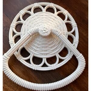 Vintage Faux Wicker Homeco Hanging Towel Rack